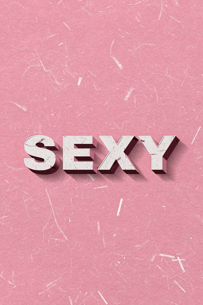 Sexy pink word typography on paper texture banner
