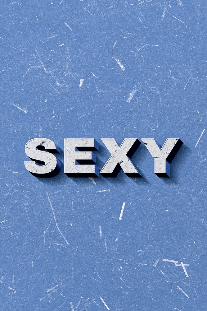 Sexy blue word typography on paper texture banner