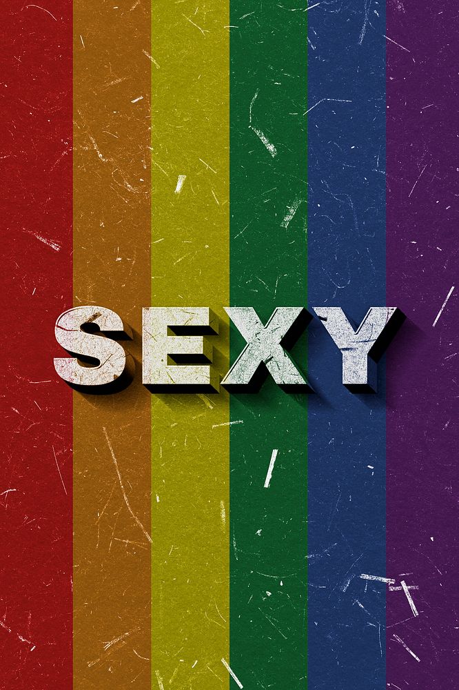 Sexy rainbow word typography on paper texture banner
