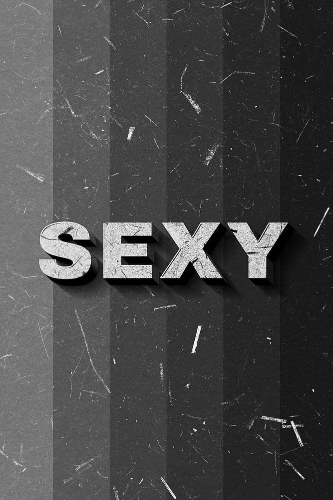 Sexy grayscale word typography on paper texture banner