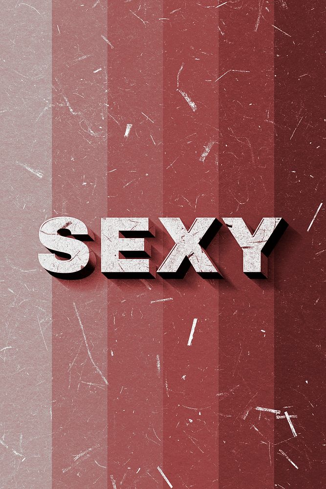Sexy red word typography on paper texture banner