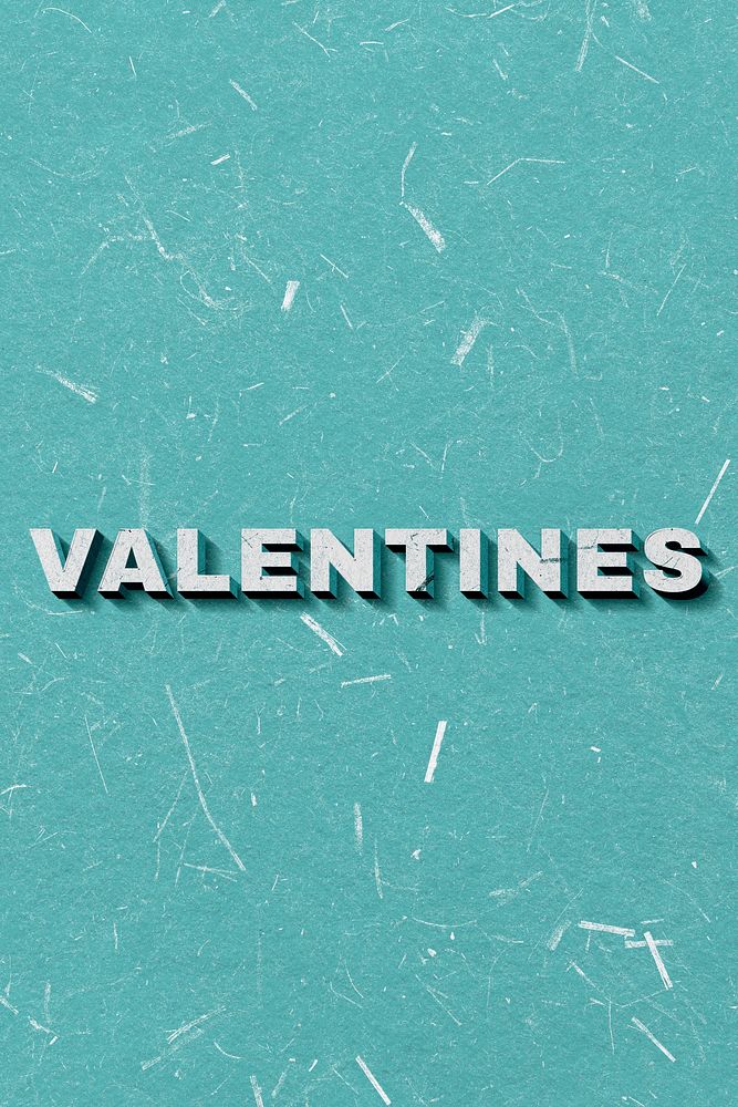 Valentines mint green 3D word textured font typography