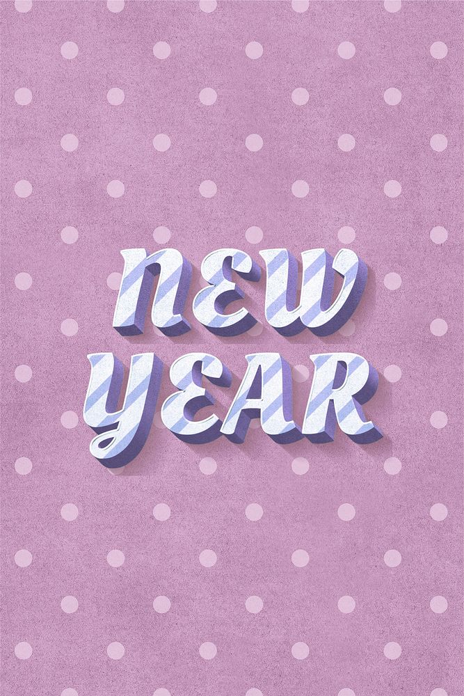 New year 3d vintage word clipart