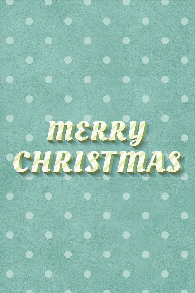 Merry Christmas word striped font typography