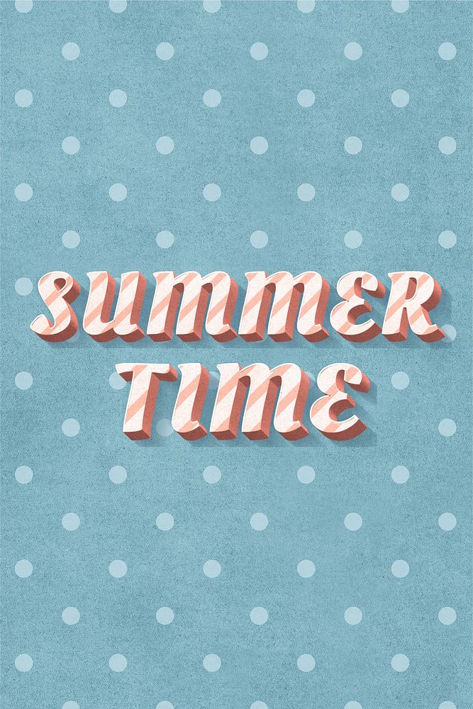 Summer time word candy cane typography