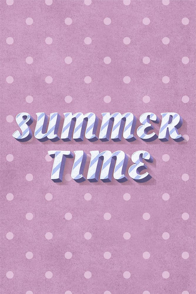 Summer time 3d vintage word clipart