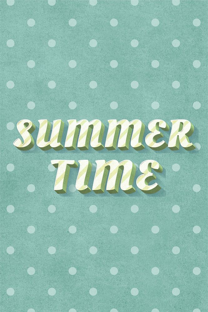 Summer time word striped font typography