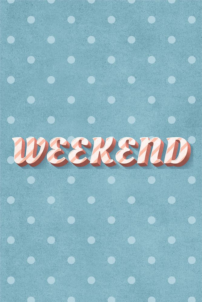 Weekend word candy cane typography