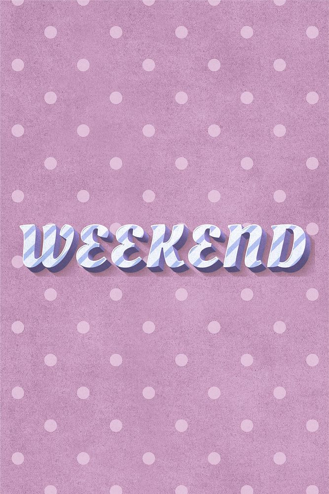 Weekend 3d vintage word clipart