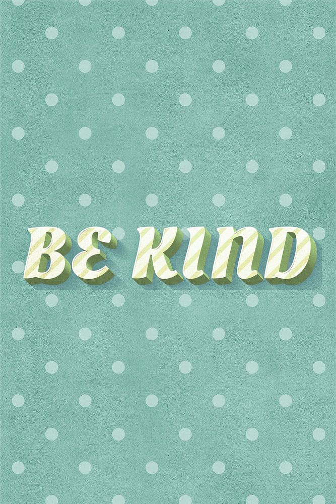 Be kind word candy cane typography