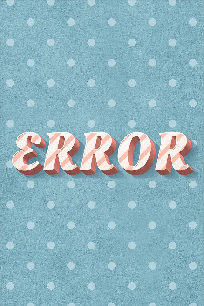 Error word candy cane typography