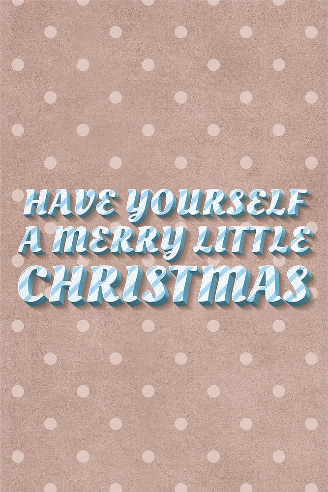 Cute font stripe pattern word have yourself a merry Christmas