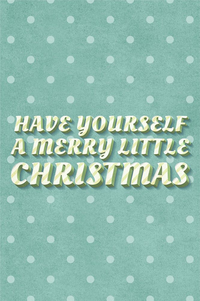 Vintage typography word have yourself a merry Christmas 
