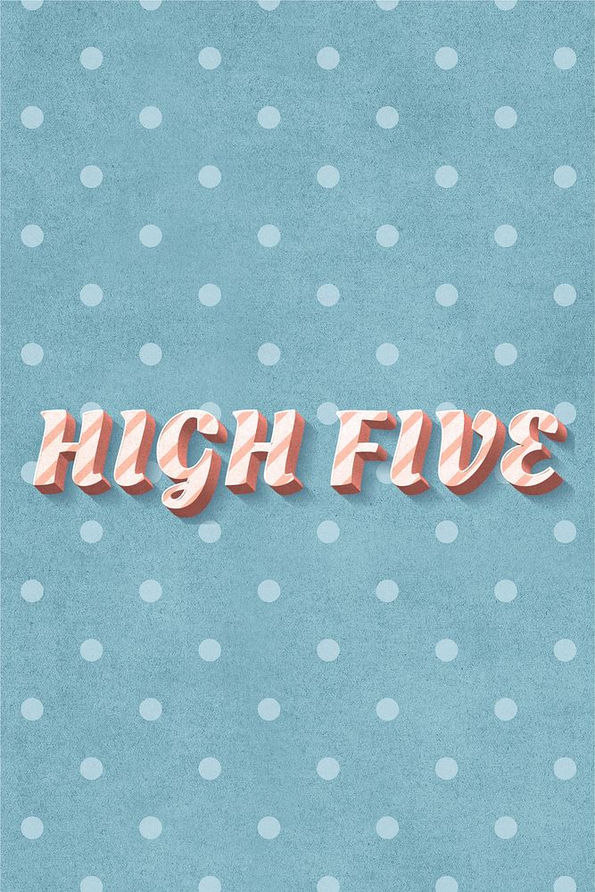 High five word candy cane typography