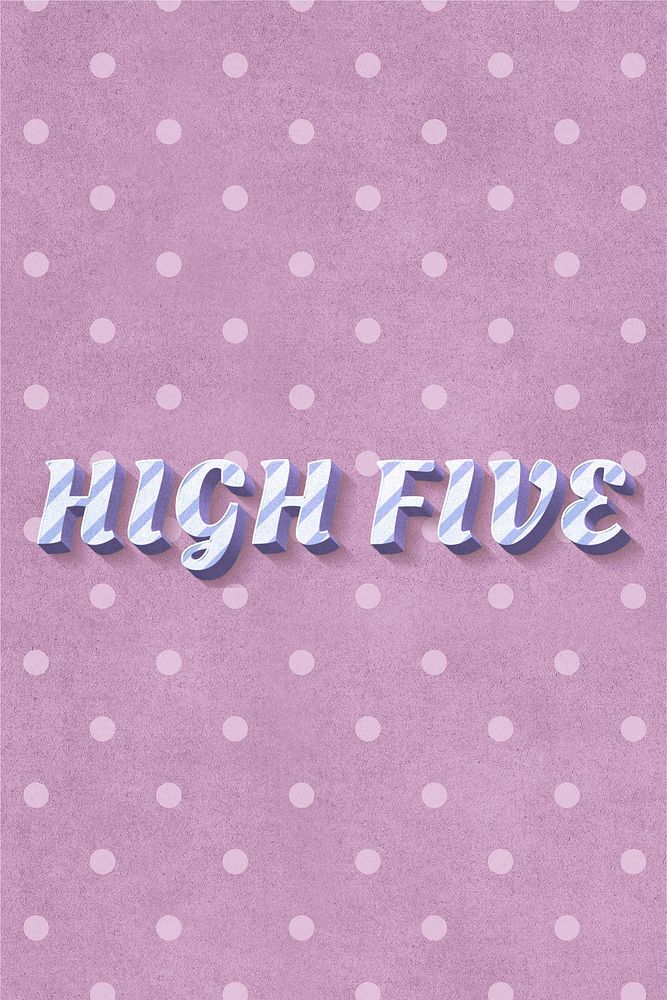 High five 3d vintage word clipart