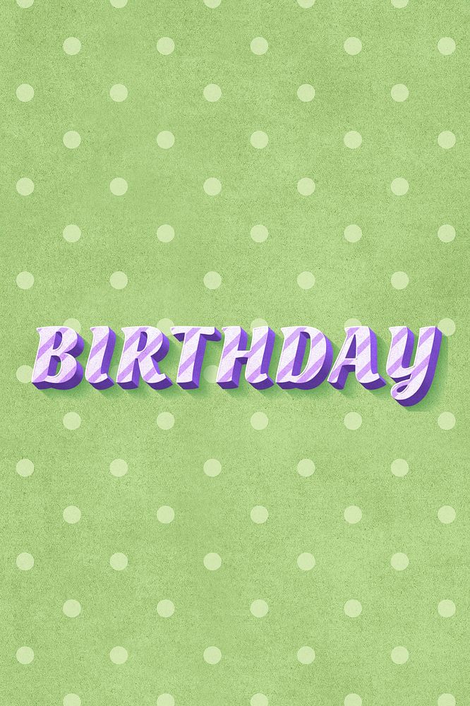 Birthday word striped font typography