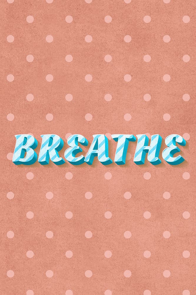 Breathe word candy cane typography