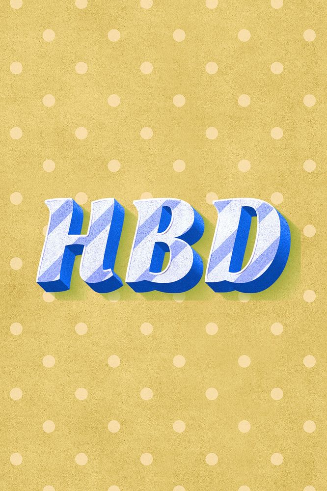 HBD word candy cane typography