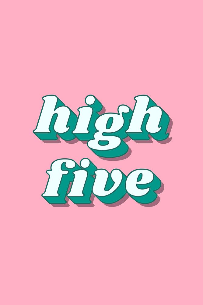 Retro high five lettering bold shadow font typography