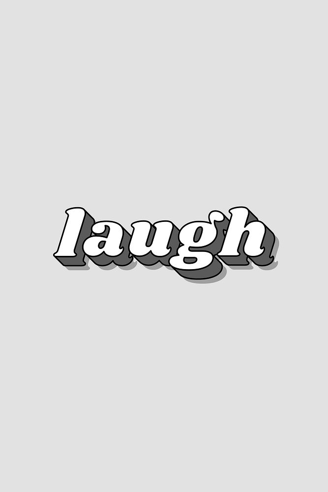 Retro bold font laugh word shadow typography