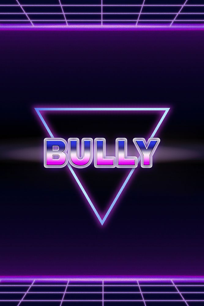 Bully retro style word on futuristic background