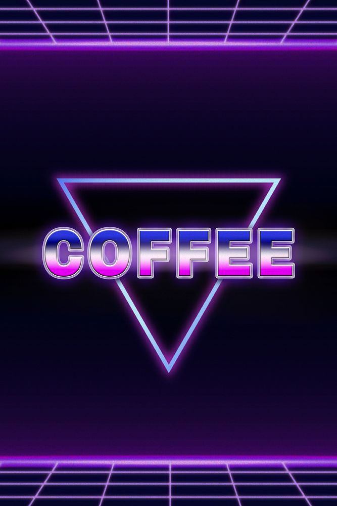 Coffee retro style word on futuristic background