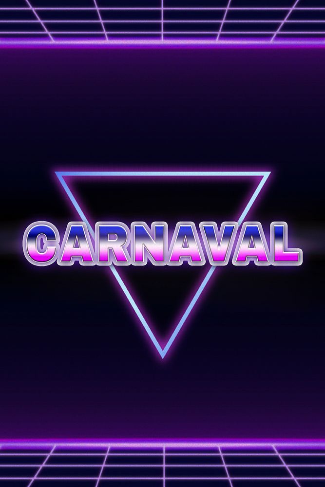 Carnival retro style word on futuristic background