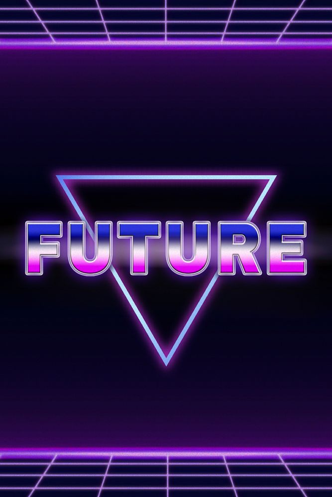 Future retro style word on futuristic background