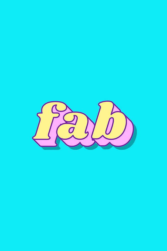Fab word bright typography vector