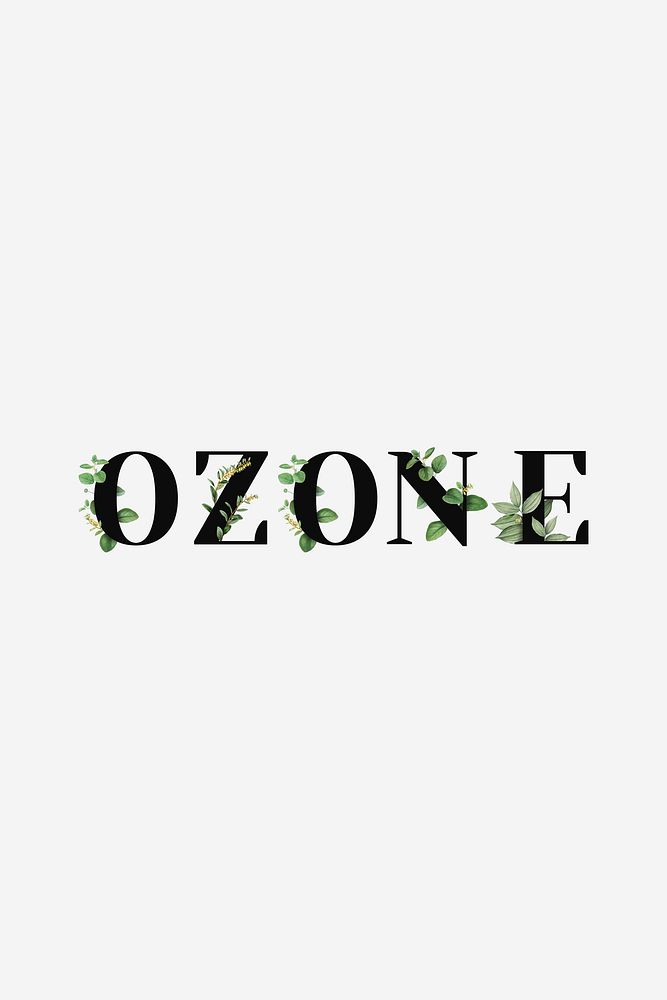 Botanical OZONE vector word black typography