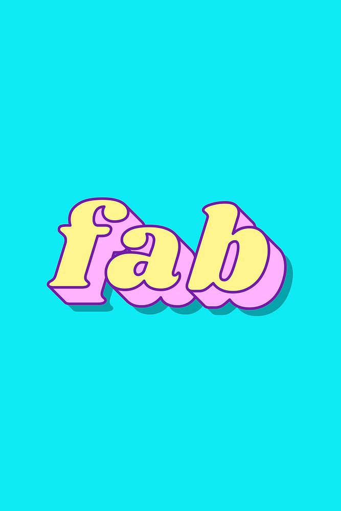 Fab word retro typography vector