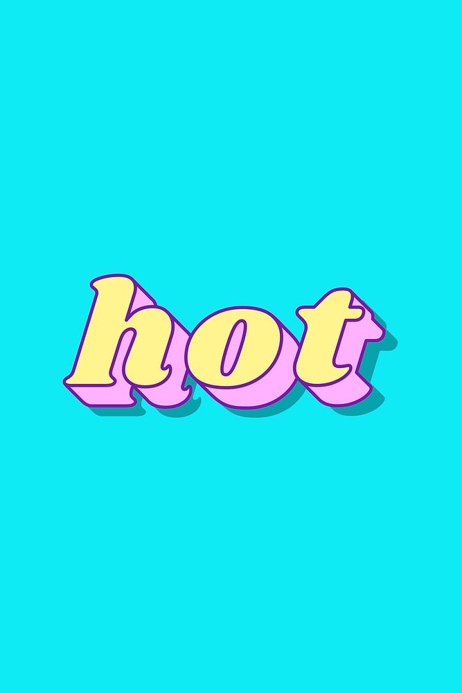 Hot word bold typography vector