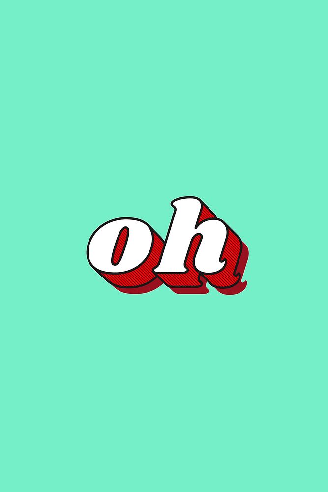 Oh lettering retro bold font typography
