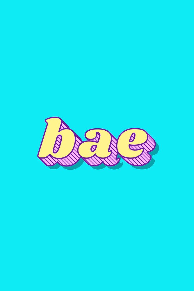 Bae word funky bold calligraphy font illustration vector