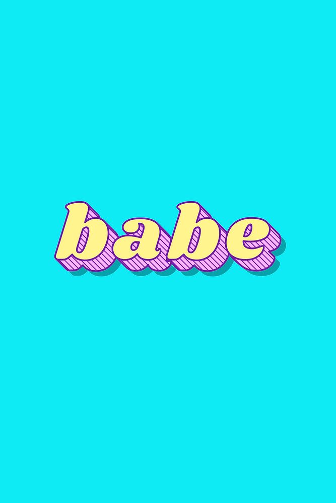 Babe nickname retro bold lettering typography font vector