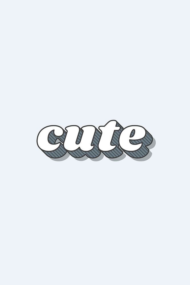 Cute word retro bold lettering typography font vector