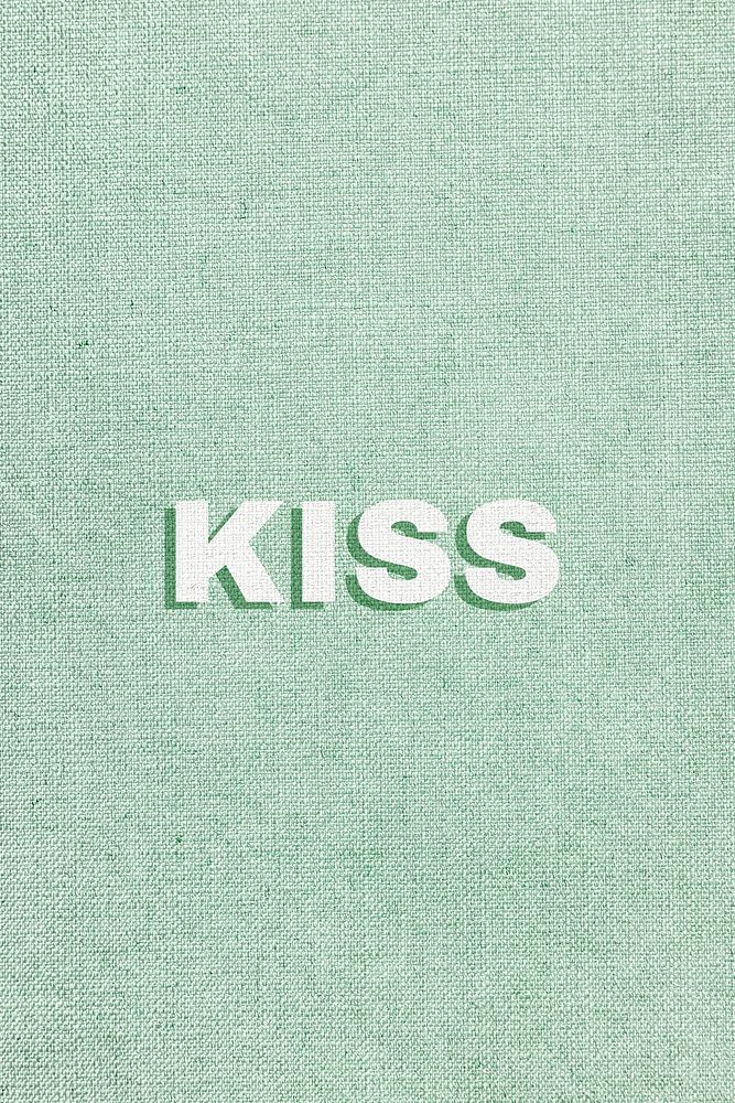 Kiss word textured font typography