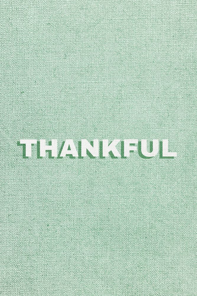 Thankful lettering bold font shadow typography