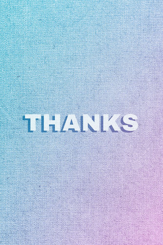 Thanks text pastel shadow font