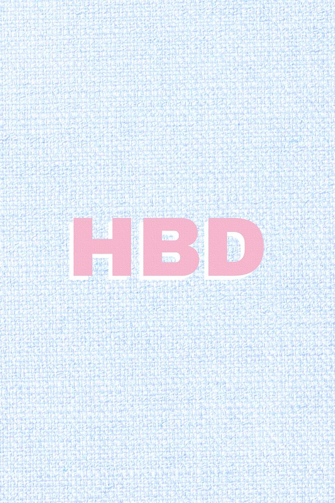 Pink hbd word vector typography