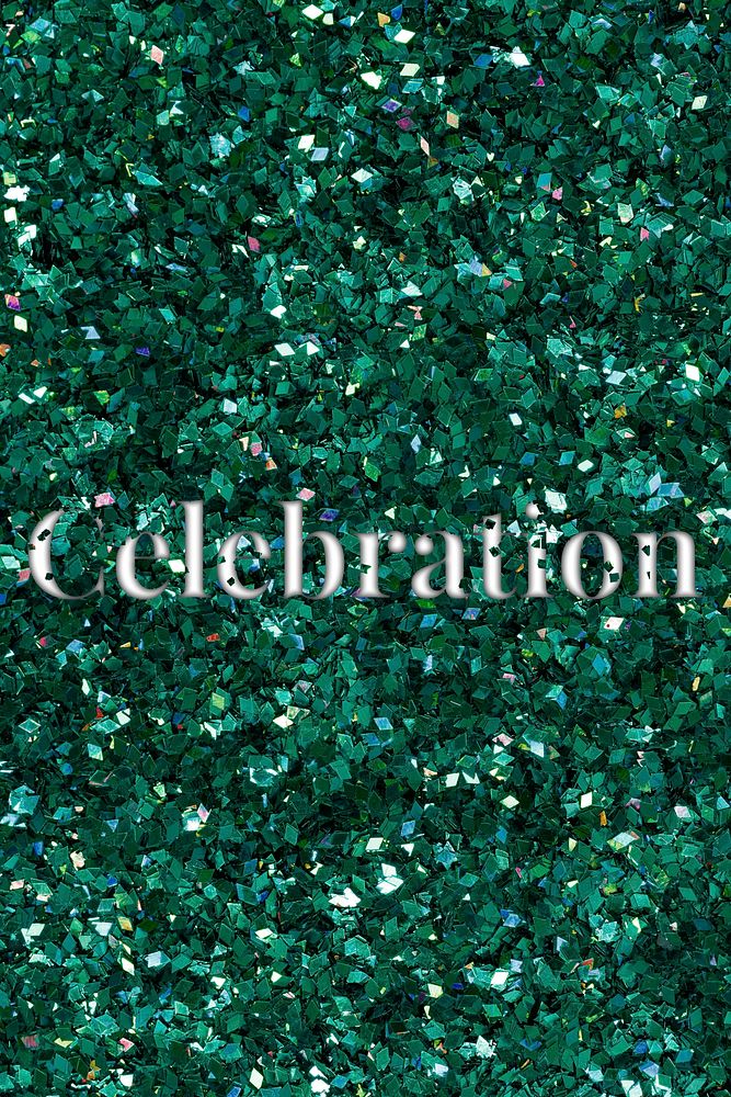 Celebration glittery typography word text