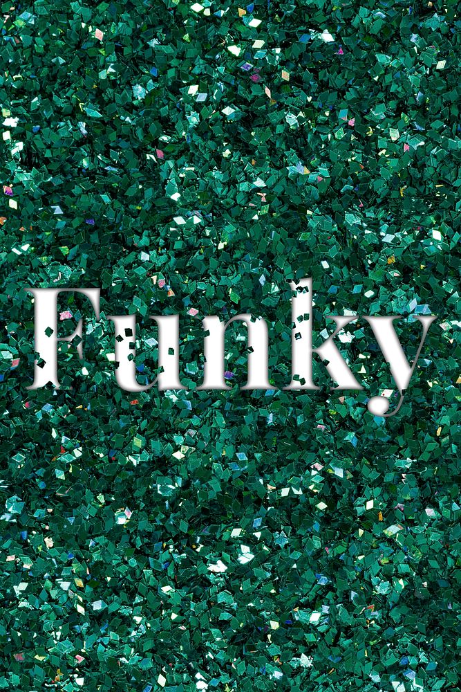 Glittery funky slang typography word
