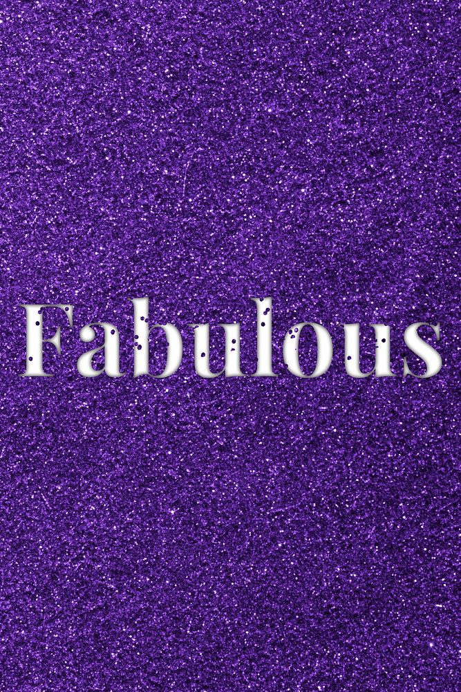 Glittery fabulous word typography message