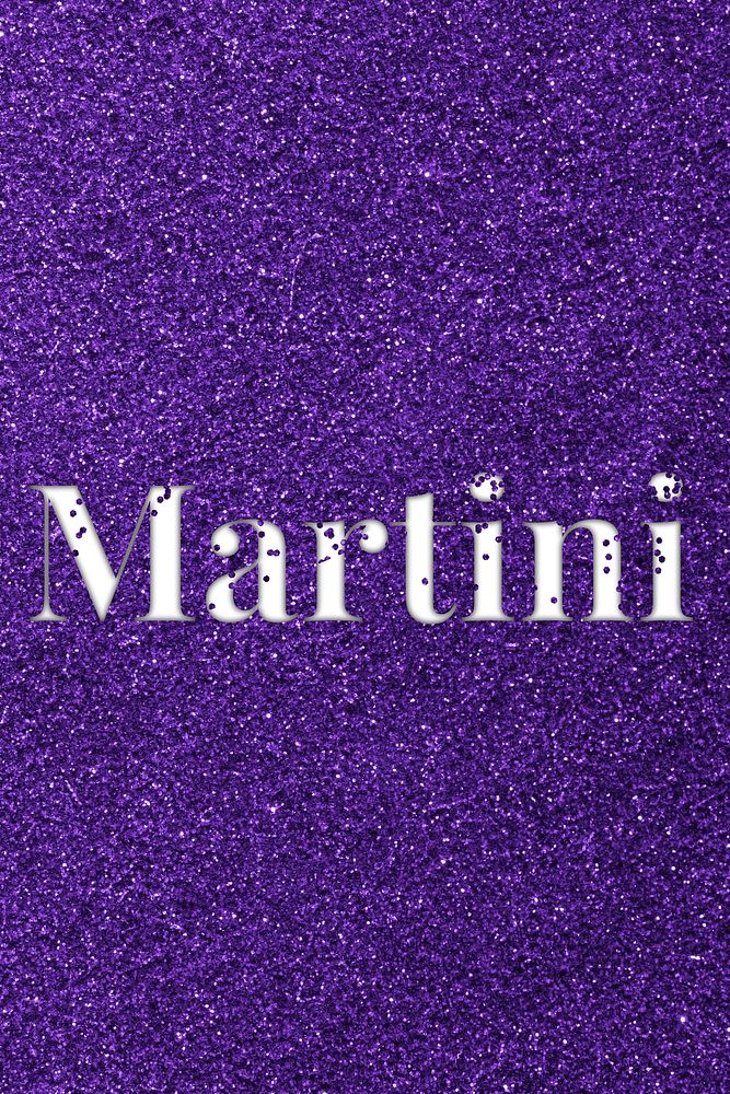 Glittery martini message typography word