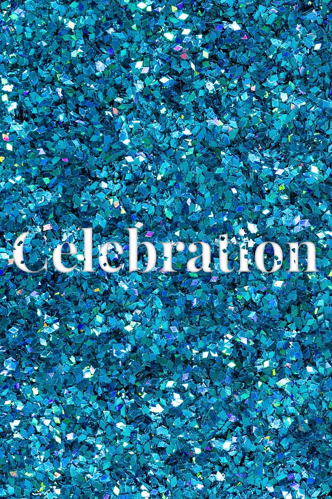 Glittery celebration text typography word
