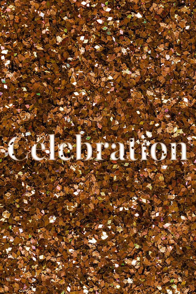 Celebration glittery typography word