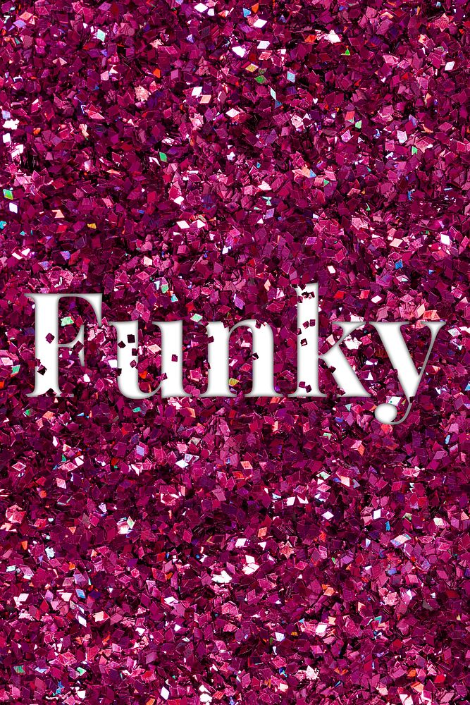 Funky glittery pink typography word