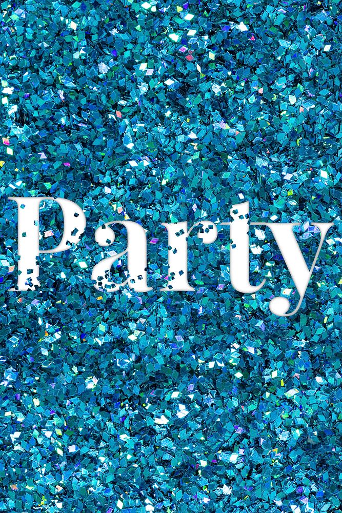 Party glittery text typography word