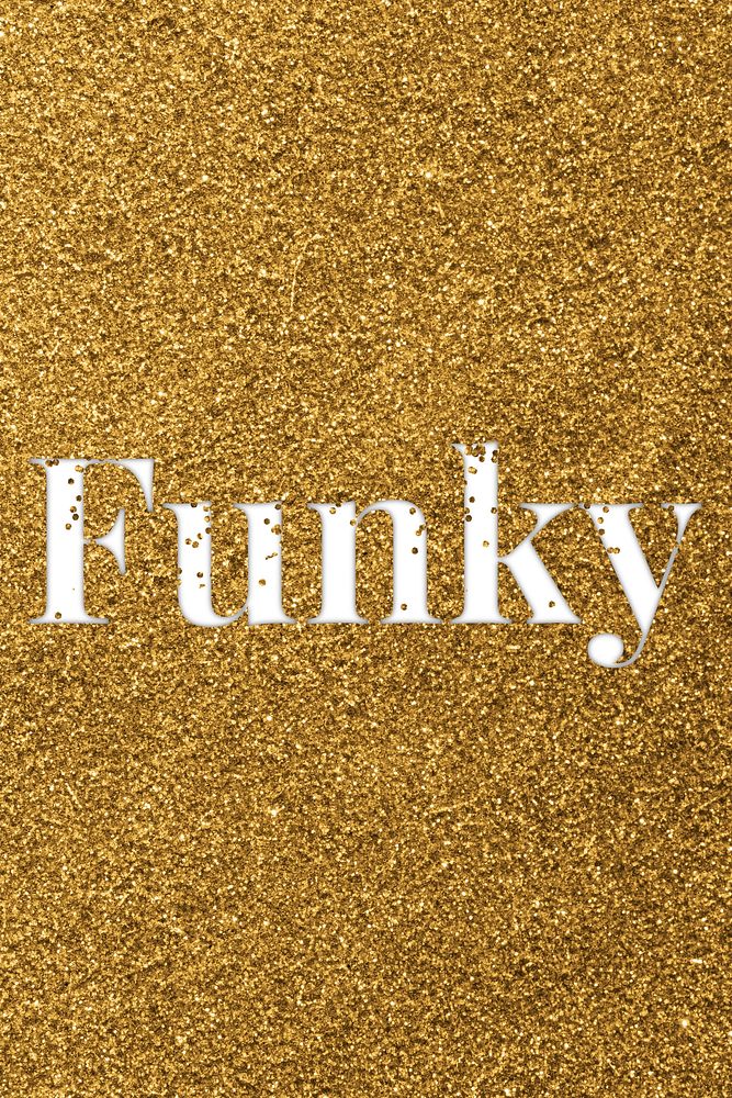 Funky glittery slang typography word