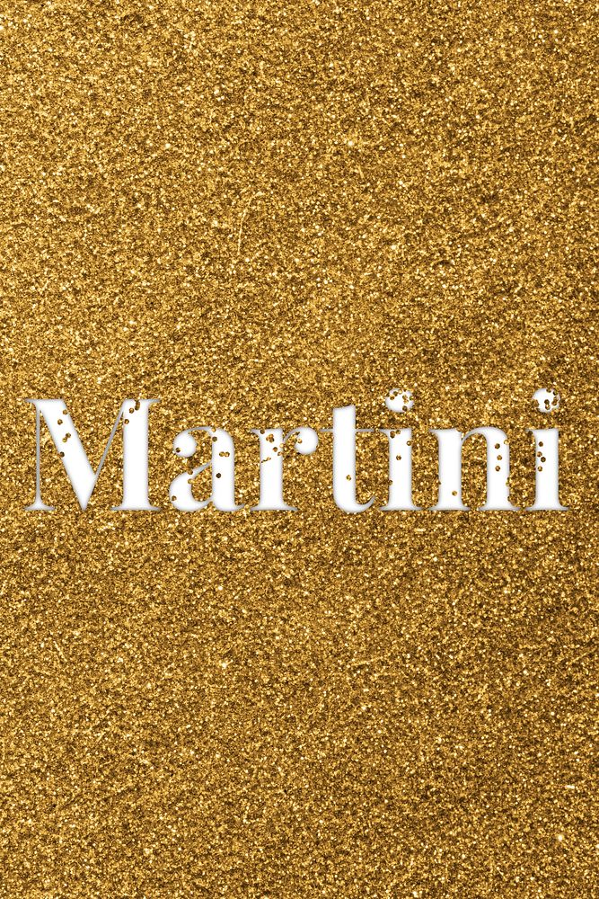 Martini glittery text typography message